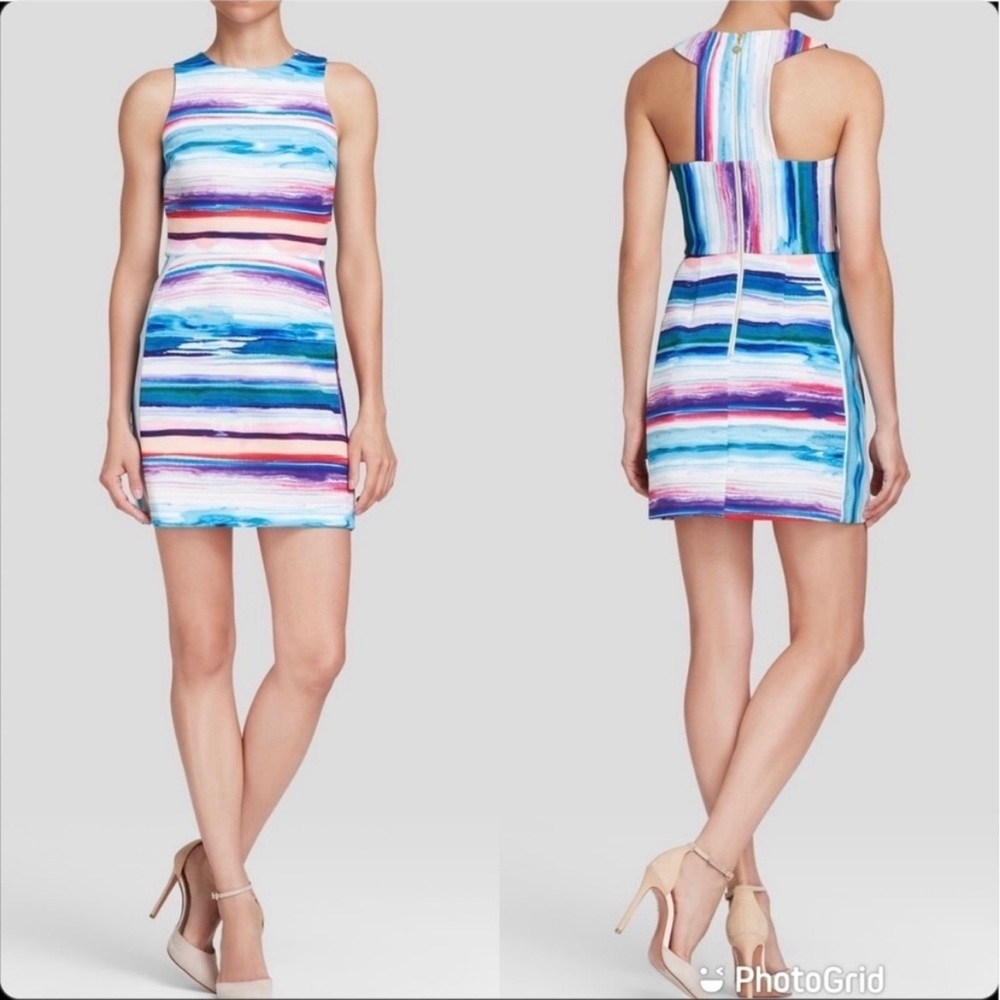 AMANDA UPRICHARD Watercolor Sleeveless Scuba Summer Dress Size S